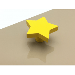 Drevená knopka STAR / Žltá
