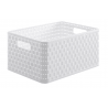 Plastový úložný box v imitácií ratanu do kúpeľne či šatníku s rozmerom 190 x 278 x 368 mm  s objemom 18 litrov