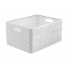Plastový úložný box v imitácií ratanu do kúpeľne či šatníku s rozmerom 215 x 330 x 430 mm  s objemom 28 litrov