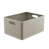 Plastový úložný box v imitácií ratanu do kúpeľne či šatníku s rozmerom 215 x 330 x 430 mm  s objemom 28 litrov