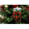 Dizajnová ozdoba na vianočný stromček vyrobená z plastu s motívom rukavice.
Rozmer dekorácie:
Výška : 110 mm
šírka: 80 mm
Hrúbka : 35 mm