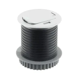 Interiérová zásuvka do stola COMPACT 1x230V + USB nabíjanie / Hliník