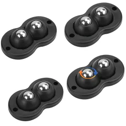 Sada 4ks samolepiacich ložiskových klzákov pod nábytok ROLLER DUO / Čierna