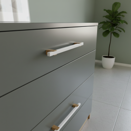 Drevená úchytka LEO / Biela...