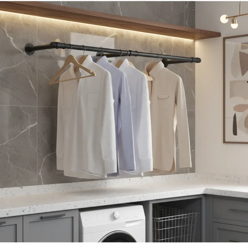 Vešiaková tyč na oblečenie REGALO 1700 mm / Čierna matná