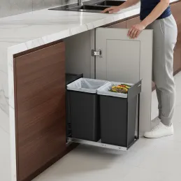 Výsuvný odpadkový kôš GALAXY 300mm - 2 x15L / Čierna