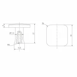 Úchytka knopka LANDRA / Zlatá brúsená
