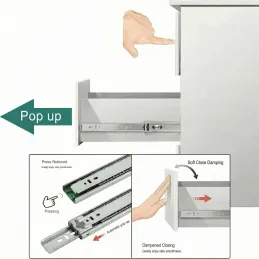 Ložiskový výsuv s tlmením a bez úchytkovým otváraním 45 mm PRO