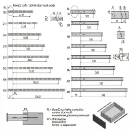 Ložiskový výsuv do drážky 17mm EURON
