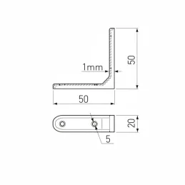Spojovací uholník 50 x 50 mm / Nikel