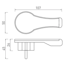 Plochá zásuvková koncovka  / Čierna