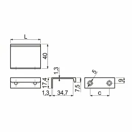 Úchytka na hranu dvierok DIAZ / Čierna matná