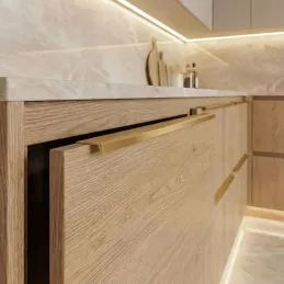 Úchytka na hranu dvierok DIAZ / Zlatá brúsená