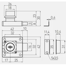 Zámok zásuvkový kovový NEO / Čierny
