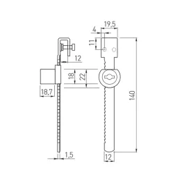 Zámok na posuvné sklenené dvierka / Nikel