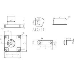 Zámok zásuvkový kovový NEO / Čierny