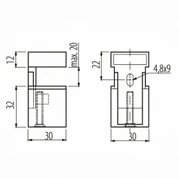 Držiak police QUADRO Mini / Nerez