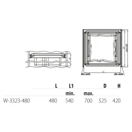 Výsuvný kôš na prádlo s tlmením a uchytením na dvierka ORTA / Biela matná