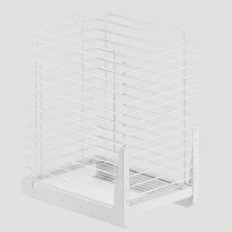 Výsuvný kôš na prádlo s tlmením a uchytením na dvierka ORTA / Biela matná