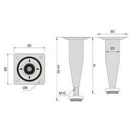 Nábytková nožička EUROPE / Čierna matná