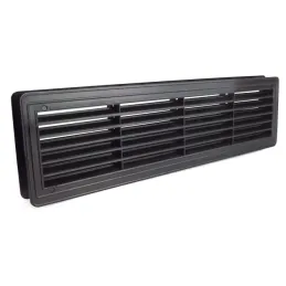 Obojstranná ventilačná mriežka do dverí 430 x 115 mm / Čierna