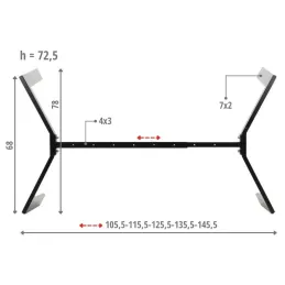 Stolová konštrukcia ROXA / Čierna matná