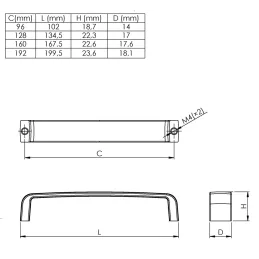 Úchytka CARLOTA / Čierna matná