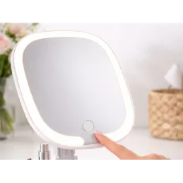Kozmetické zrkadlo s LED svetlom LIANO / Biela