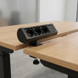 Elektrická zásuvka OFFICE 3x230V + 1xUSB C+A FRENCH / Čierna matná