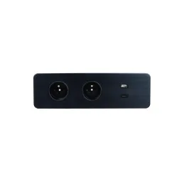 Elektrická zásuvková lišta EUROBOX 2x230V + 1xUSB C+A FRENCH / Čierna matná