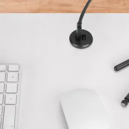 Interiérová 2 x USB A-C nabíjačka do stola 25mm PLUGY / Čierna matná
