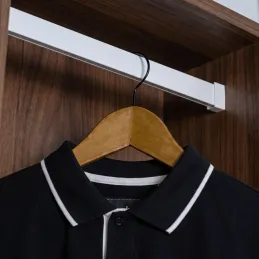 Vešiaková tyč SLIM na LED pásik s krytkou / Biela matná