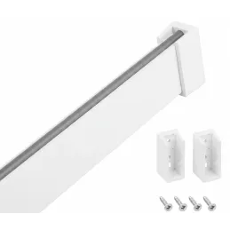 Vešiaková tyč 1m SLIM na LED pásik s koncovkami / Biela matná