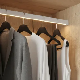 Vešiaková tyč 1m SLIM na LED pásik s koncovkami / Biela matná