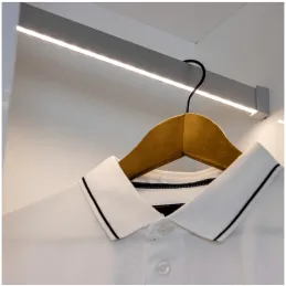 Vešiaková tyč 1m SLIM na LED pásik s koncovkami / Hliník