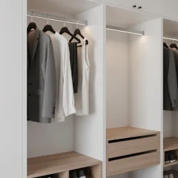 Vešiaková tyč 1m SLIM na LED pásik s koncovkami / Hliník