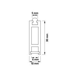 Vešiaková tyč 1m SLIM na LED pásik s koncovkami / Hliník