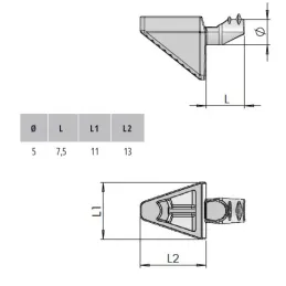 Policová podperka ELO D5 / Nikel - 10 ks