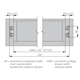 Ložiskový výsuv s tlmením 53 mm - vysoko záťažový