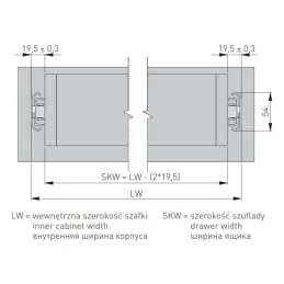 Ložiskový výsuv s tlmením 53 mm - vysoko záťažový