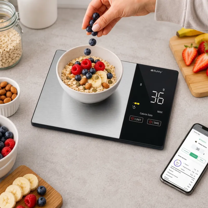 Kuchynská digitálna váha s aplikáciou FIT BODY / Čierna