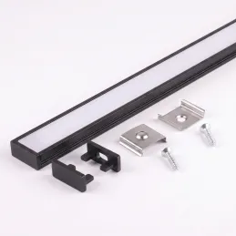 Sada 1m profilu ZARIA na LED osvetlenie s transparent krytkou s krytkami a uchytením / Hliník