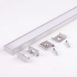 Sada 1m profilu ZARIA na LED osvetlenie s transparent krytkou s krytkami a uchytením / Hliník