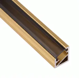 Rohová hliníková lišta ZARIA na LED osvetlenie s transparent krytkou / Zlatá