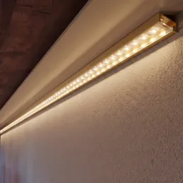 Rohová hliníková lišta ZARIA na LED osvetlenie s transparent krytkou / Zlatá