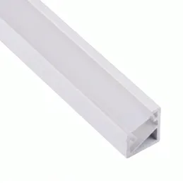 Rohová hliníková lišta ZARIA na LED osvetlenie s transparent krytkou / Biela matná