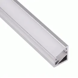 Rohová hliníková lišta ZARIA na LED osvetlenie s transparent krytkou / Hliník