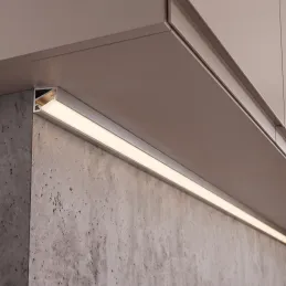 Rohová hliníková lišta ZARIA na LED osvetlenie s transparent krytkou / Hliník