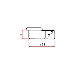 MINI záves naložený s tlmením 26 mm CLIP / Čierna