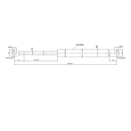 Plynový piest k mechanizmu na postele ORIA MAXI / 385 mm